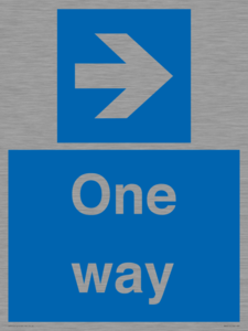 One way with right directional arrow